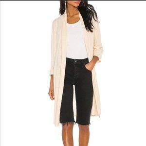 Theory linen shawl open long cardigan size m